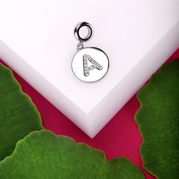 Pendentiv i stål bokstav A Droppar SCZ1144