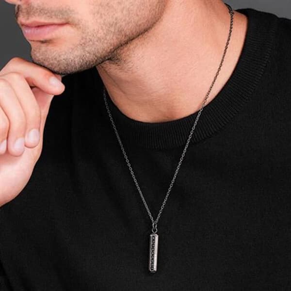 Elegant halsband för män med kristaller Mix PEAGN0033102