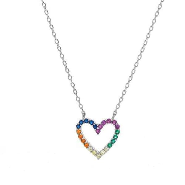 Halsband i silver Tender Coeur färgad AJNA0025