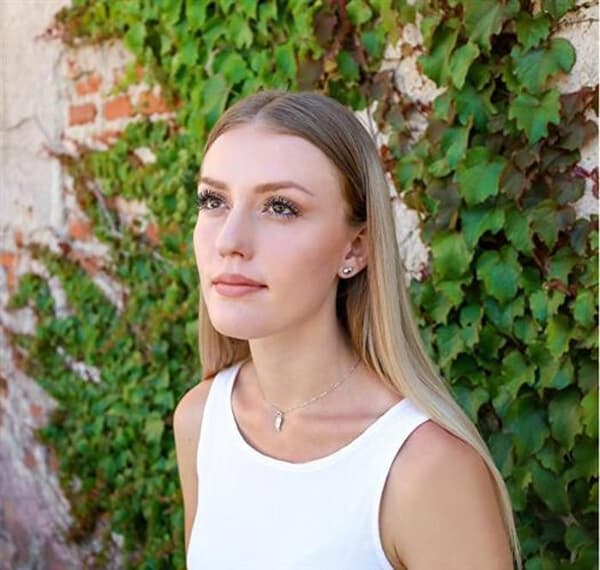 Set av silver smycken änglavingar AGSET64RL (halsband, örhängen)