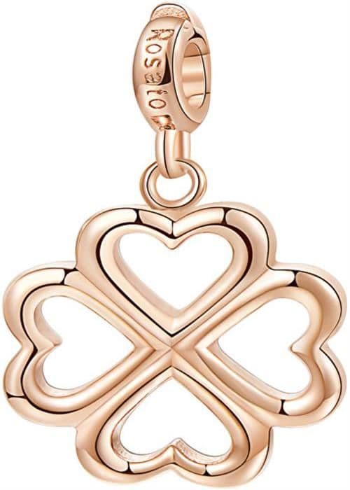 Brons Träsklöver med fyra blad Pendentif Storie RZ007