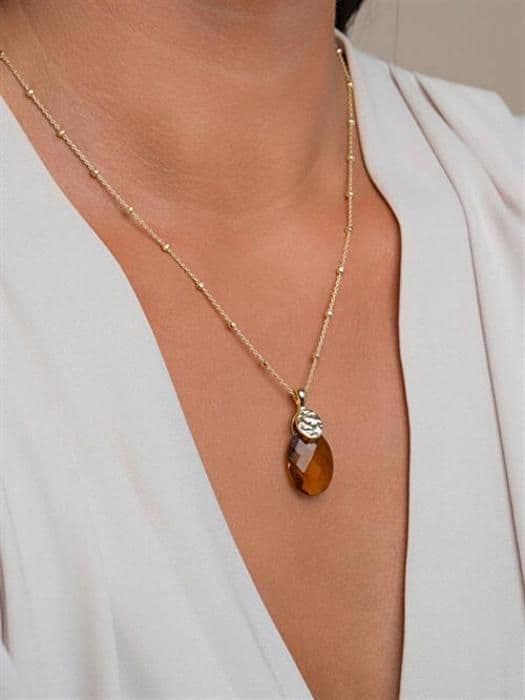 Pendentif i guldförgyllt med präglad design PENG26