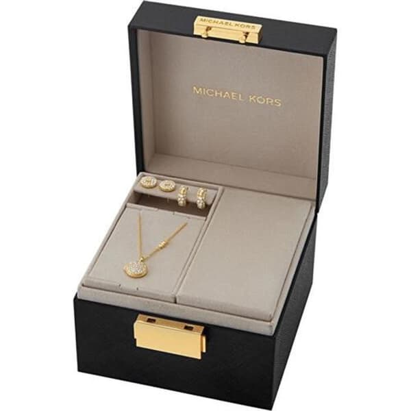 Lyxig smyckeset i guldplätering MKC1699SET (halsband, 2x örhängen)