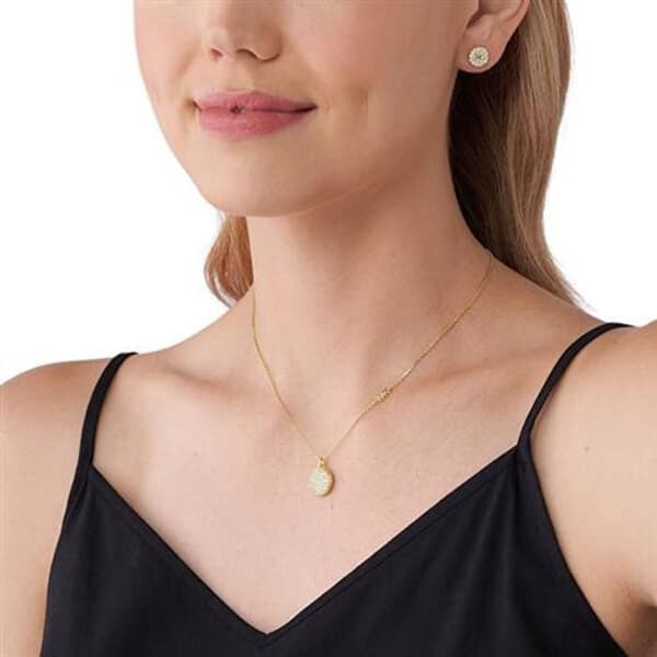 Lyxig smyckeset i guldplätering MKC1699SET (halsband, 2x örhängen)
