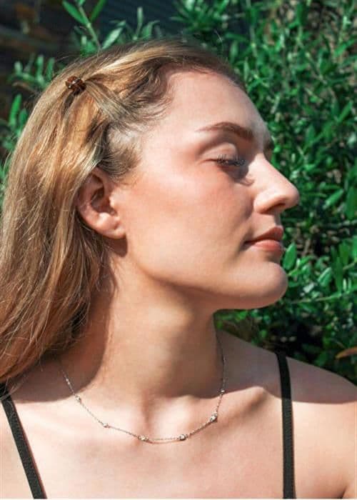 Charmigt silverhalsband med kubisk zirkon AGS1544/47