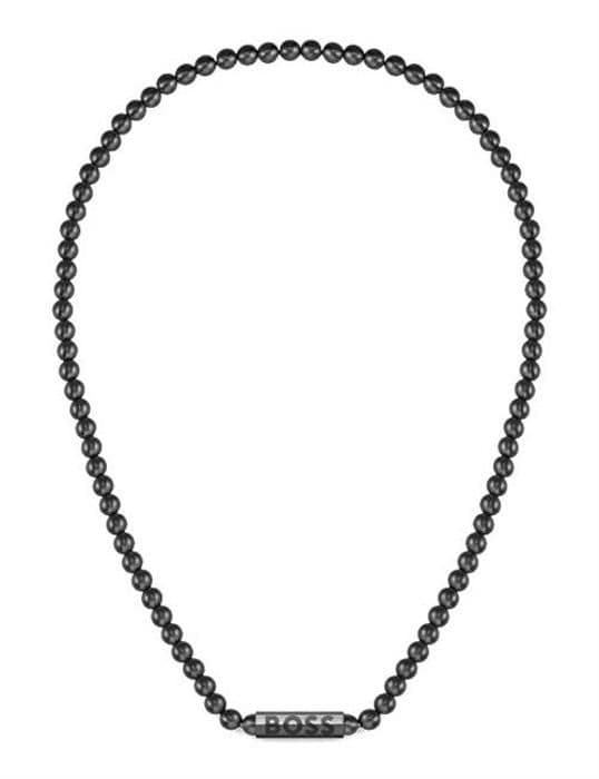 Halsband med svarta stålpärlor Sphere 1580657