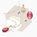 Miniatyrbild 3 av 4: Pendentiv i förgyllt med kubisk zirkon PENG02