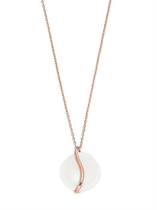 Halsband i brons med vitt glas Sofie Sea Glass SKJ1813791