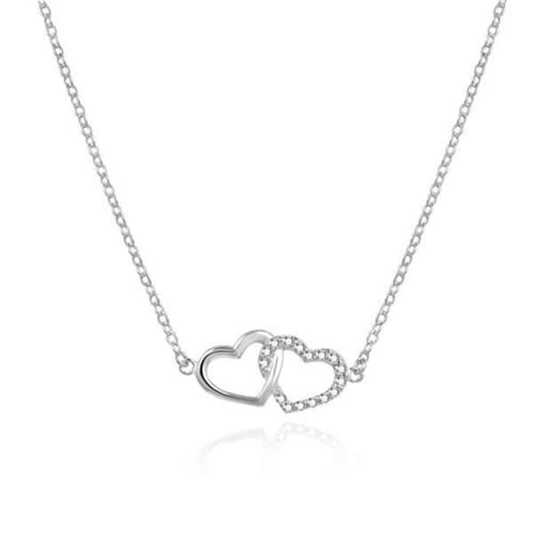 Snygg silverhalsband med hjärtan AGS1499/47