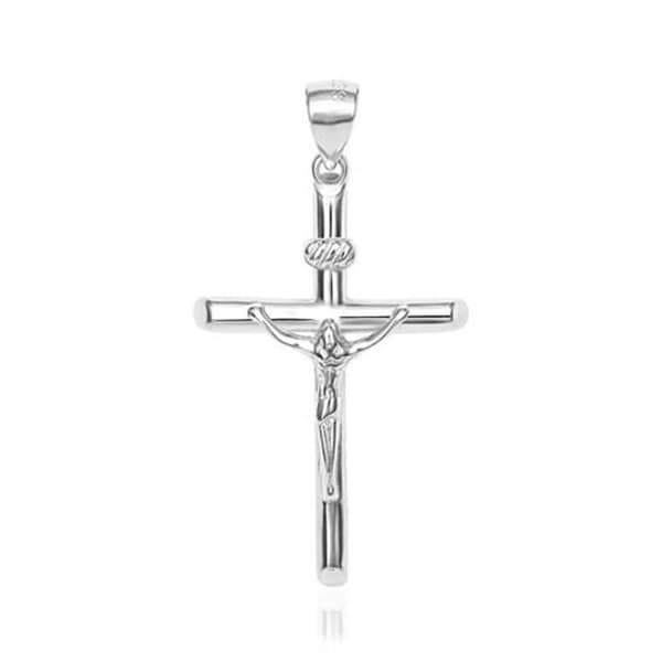 Silver Pendant Cross with Jesus AGH747