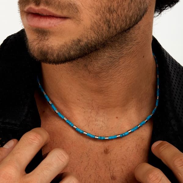Halsband i stål och aventurin - S1730
