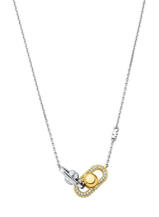 Elegant tvåfärgad kedja med kubisk zirkon Astor Link MKC1734CZ931