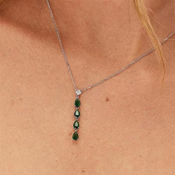 Silverhalsband med kubisk zirkon Life Green Fancy FLG110