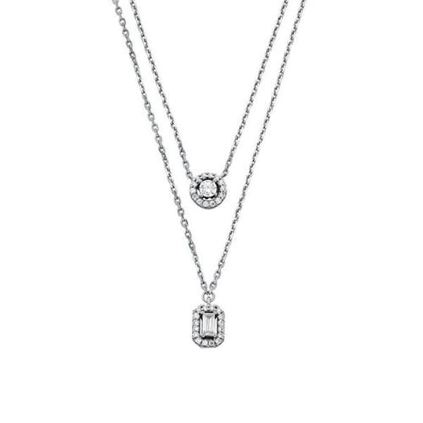Dubbelhängsmycke i decent silver Brilliance MKC1745CZ040