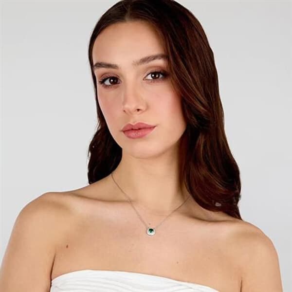 Vacker silverhalsband med kubisk zirkon Tesori SAIW272
