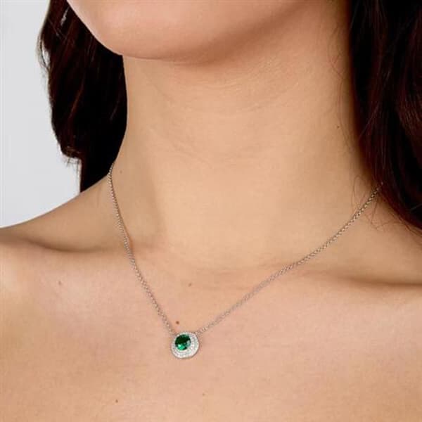 Vacker silverhalsband med kubisk zirkon Tesori SAIW272