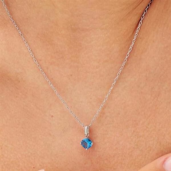 Silver pendant with Fancy Freedom Blue zircon FFB15