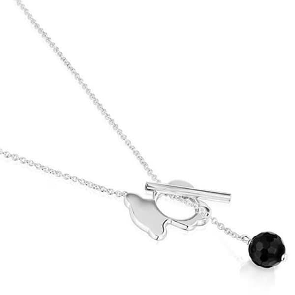 Magnifikt halsband i silver Onyx I-Bear 1004139700