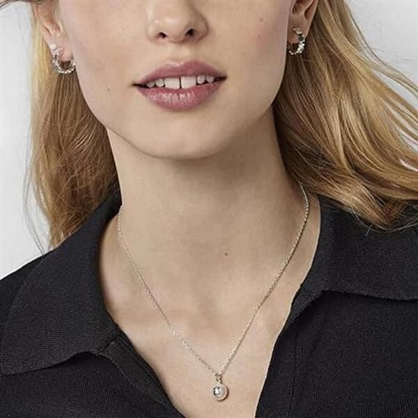 Silver necklace with genuine pearl 517094500 (chain, pendant)
