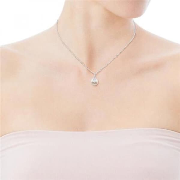 Silver necklace with genuine pearl 517094500 (chain, pendant)