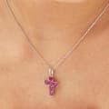 Miniatyrbild 3 av 4: Pendentiv i silver med Fancy Passion Ruby FPR12 kubisk zirkon
