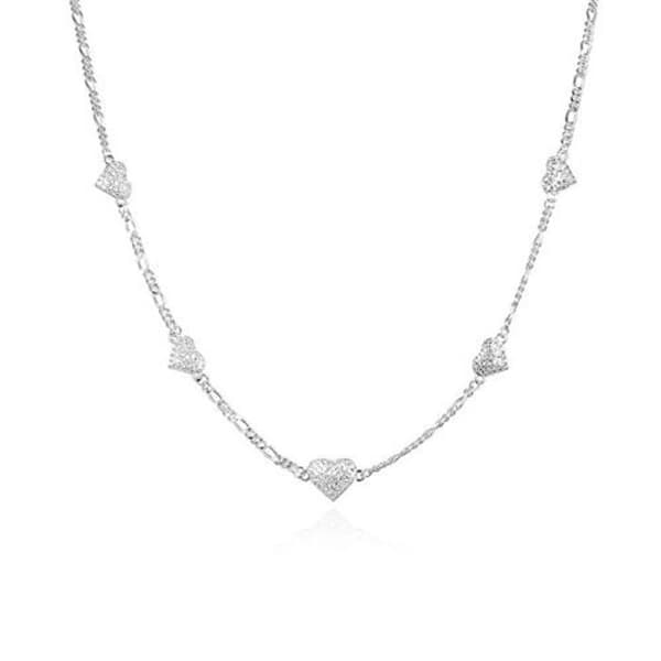 Smaragdgrön silverhalsband med hjärtan AGS1545/47