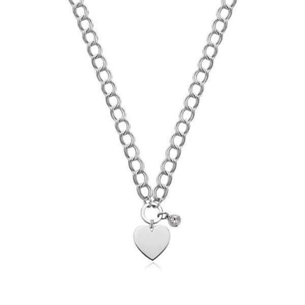 Romantiskt halsband i stål med hjärta My love SYL09