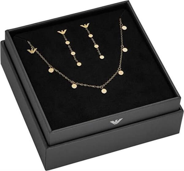 Originalt set i förgyllt stål EGS3064SET (halsband, örhängen)