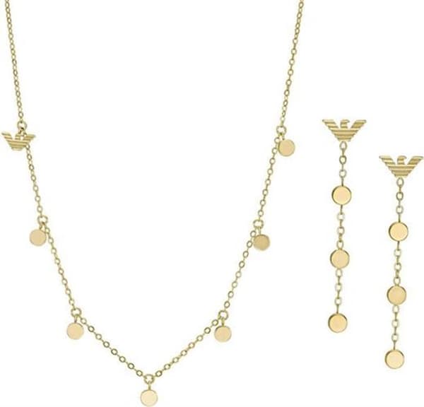 Originalt set i förgyllt stål EGS3064SET (halsband, örhängen)