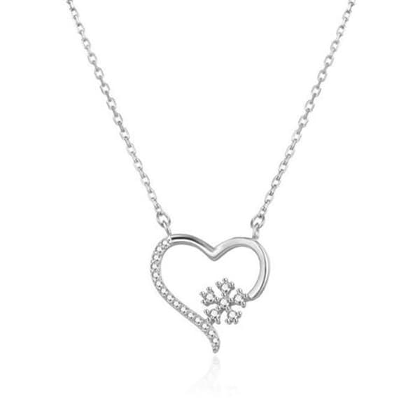 Snygg silverhalsband med ett hjärta AGS1567/47