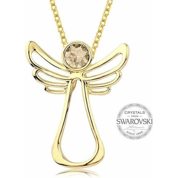 Le Collier Plat Levien Gold Med Guardian Angel-kristall, För Kvinnor
