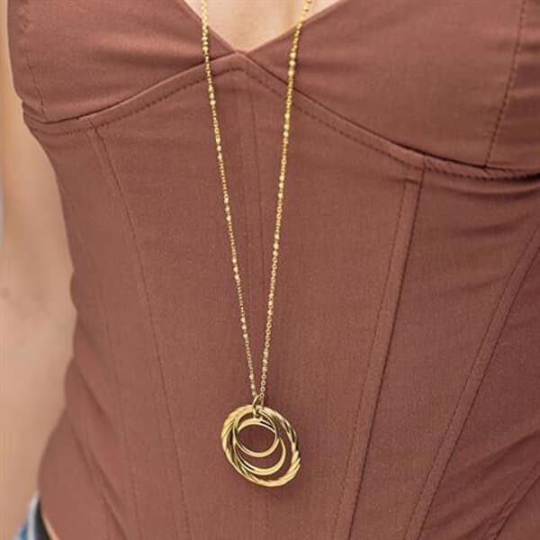 Oundviklig guldpläterad halsband Amy BAY07 (kedja, hängsmycken)