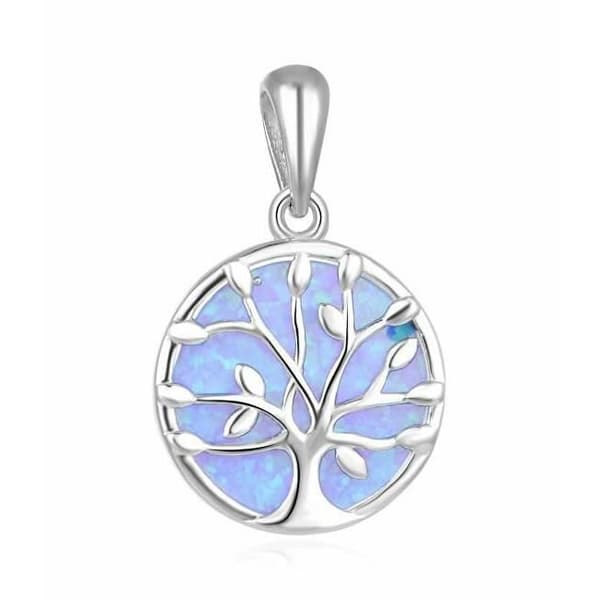 "Pendentif i Silver Beneto med Livets Träd Opal Agh131l, för kvinnor, Sbe1456"