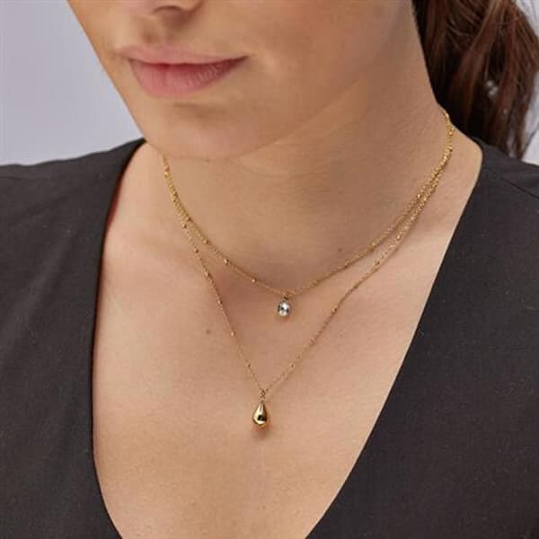 Collier dubbelpläterad i guld Tear Drop Perfect BPC37