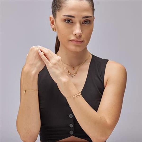 Collier dubbelpläterad i guld Tear Drop Perfect BPC37