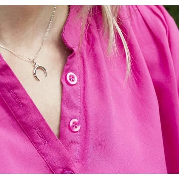 Silver Sweet Necklace With Crescent Ags650 / 47 (chain, Pendant), For Women, Sbe1011