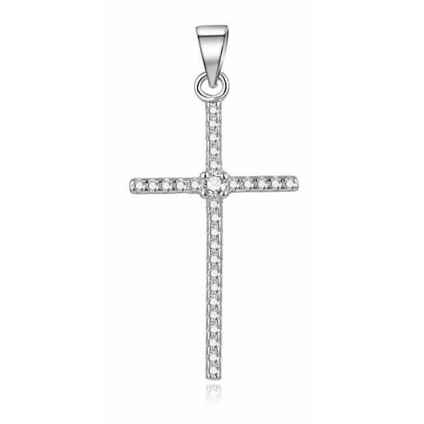 Pendentiv i silver Beneto med kors av zirkon Agh139l, för kvinnor, Sbe1306