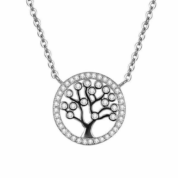 Halsband Beneto Silver Med Livets Träd Ags360 / 47, För Kvinnor, Sbe0640