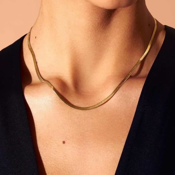 Collier Rosefield "Snake Necklace Gold " Doré