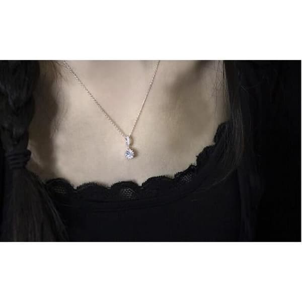 Halsband Beneto Silver Med Zirkoner Ags1142 / 47, För Kvinnor, Sbe0668