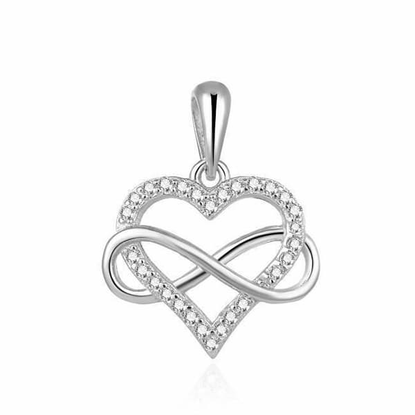 Beneto Collier D'argent Romantique Med Zirconer Infinite Love Agh542l, För Kvinnor, Sbe1312