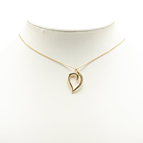 Pre-owned Tiffany 18K Yellow Gold Leaf Heart Pendant Necklace Gold