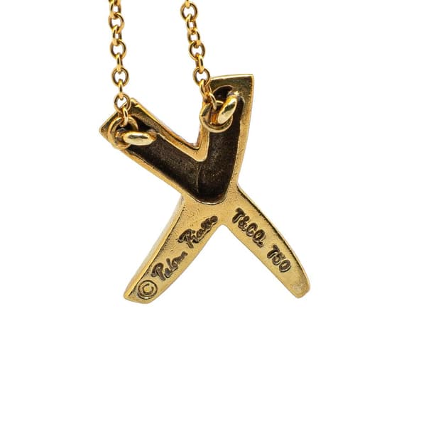 Pre-owned Tiffany Paloma Picasso 18K Yellow Gold Paloma's Graffiti X Pendant Necklace Gold