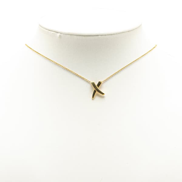 Pre-owned Tiffany Paloma Picasso 18K Yellow Gold Paloma's Graffiti X Pendant Necklace Gold