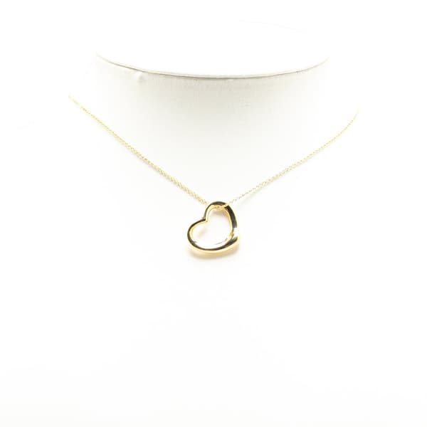 Pre-owned Tiffany Elsa Peretti 18K Yellow Gold Open Heart Pendant Necklace Gold