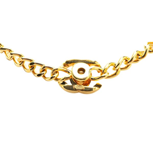 Pre-owned Chanel Gold Plated CC Turn Lock Choker Necklace Gold