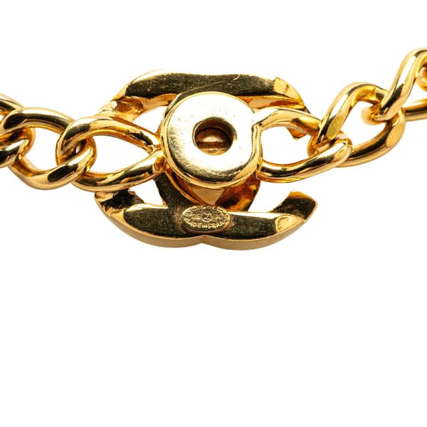 Pre-owned Chanel Gold Plated CC Turn Lock Choker Necklace Gold