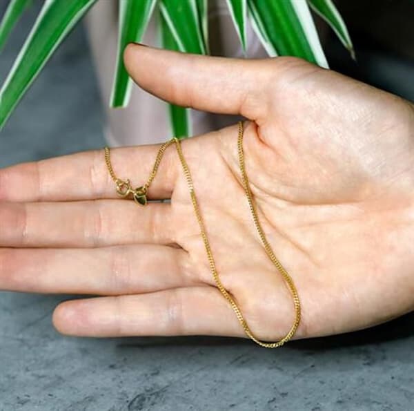 "Chaîne Pancer Gold i sterlingsilver belagt med fint guld - Längd: 42 cm"