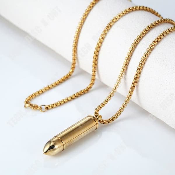 TD® Kulkors för män Christian Prayer Hänge Halsband Militärstil Army Rostfritt stål Present för män och pojkar - guld