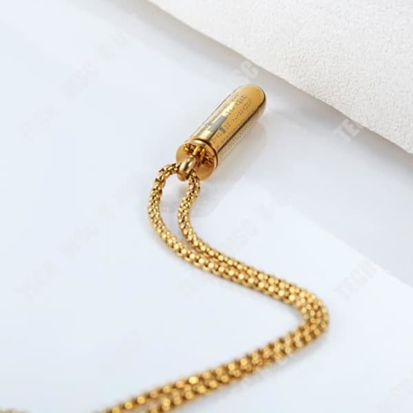 TD® Kulkors för män Christian Prayer Hänge Halsband Militärstil Army Rostfritt stål Present för män och pojkar - guld